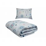 Set pilota primavara/vara si 1 perna Viseo Circles SomnART, microfibra, 150 g/mp, 150x200 cm + 50x70 cm