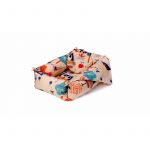 Set reductor bebe nest + paturica + pernuta pentru formarea capului bebelusului SomnArt, model bufnite, Crem