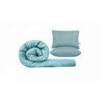 Set SomnART gama Coral, Pilota 200x220 cm si 2 perne 50x70 cm Surf Spray Vernil