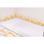 Aparatori cuburi pentru pat casuta Montesorri 90x200 cm model albinute galben