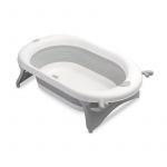 Cadita pliabila, Sensillo, Cu termometru care isi schumba culoarea, Cu picioare antiderapante, Plastic, Conform standardului de securitate EN71, 81.5x50.5x23.5 cm 0 luni+, Gri