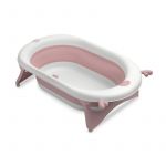 Cadita pliabila, Sensillo, Cu termometru care isi schumba culoarea, Cu picioare antiderapante, Plastic, Conform standardului de securitate EN71, 81.5x50.5x23.5 cm 0 luni+, Roz