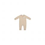 Salopeta cu fermoar Girafa, BabyCosy, 100% bumbac organic, Mink (Marime: 3-6 Luni)