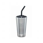 Brushed Steel - Cana termos din otel inoxidabil 473 ml cu capac si pai