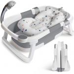 Cadita pliabila, Primabobo, Compact, Cu dop senzorial si suport anatomic, Conform cu standardul european de securitate EN71, 63 x 42 x 20 cm, Gri