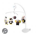 Carusel muzical, BabyOno, Pentru patuturi de lemn si patuturi pliante, Cu animalute, Multicolor