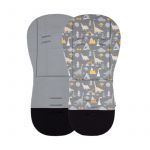 Husa pentru carucior, Petite&Mars, Din spuma cu memorie elastica, Editie limitata, Cu dinozauri, Utilizare fata-verso, 86 x 42 x 1 cm, Gri