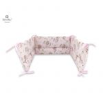 Aparatoare pentru patut, MimiNu, Din bumbac certificat Oeko Tex Standard 100, 180x30 cm, Cu panglici, Design, Little Ballerina Pink