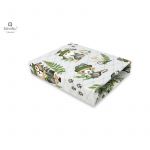 Cearceaf cu elastic, MimiNu, Pentru patut 140X70 cm, Din bumbac certificat Oeko Tex Standard 100, Design, Detective Natural