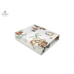 Cearceaf cu elastic, MimiNu, Pentru patut 140X70 cm, Din bumbac certificat Oeko Tex Standard 100, Design, Pirates Natural