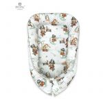 Cosulet bebelus, MimiNu, Pentru dormit, Baby Cocoon 75x55 cm, Husa 100% bumbac, Din bumbac certificat Oeko Tex Standard 100, Design, Pirates Natural