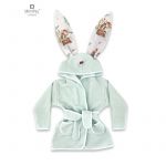 Halat de baie, MimiNu, Cu urechi, 2 - 5 ani, Moale, Cu buzunare, Cu cordon, Din bumbac si thermo fleece, Materiale certificate Oeko Tex Standard 100, Design, Pirates Natural