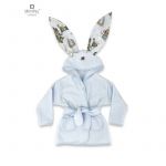 Halat de baie, MimiNu, Cu urechi, 5 - 7 ani, Moale, Cu buzunare, Cu cordon, Din bumbac si thermirates fleece, Materiale certificate Oeko Tex Standard 100, Design, Pirates Blue