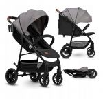 Lionelo - Carucior sport Zoey, De la nastere, Cu accesorii, Cadru din aluminiu, 0- 15 kg, Conform cu standardul european de securitate EN1888-1, Gri, Resigilat