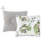 Perna bebelus, MimiNu, Profilata, Cu doua fete, Cu functie anti-soc, Pufoasa, Din catifea si bumbac, Materiale certificate Oeko Tex Standard 100, 23x26 cm, Velvet Detective Natural
