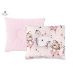 Perna bebelus, MimiNu, Profilata, Cu doua fete, Cu functie anti-soc, Pufoasa, Din catifea si bumbac, Materiale certificate Oeko Tex Standard 100, 23x26 cm, Velvet Little Ballerina Pink
