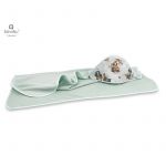 Prosop cu gluga, MimiNu, Mare, Dimensiune 100x100 cm, Din bumbac si thermo fleece, Materiale certificate Oeko Tex Standard 100, Design, Pirates Natural