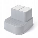 Scaunel inaltator, Primabobo, Cu 26 de litere si 30 de numere pe platforma, Suprafata antiderapanta, Din polipropilena, 33 x 36 x 24 cm, Gri