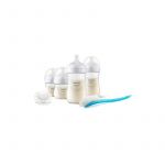 Set biberoane, Philips Avent, Natural Response, De la nastere, Cu suzeta si perie de curatat