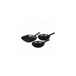 Set de 3 tigai, Berlinger Haus, Aluminiu, Negru, Monacoa Collection, BH 7096