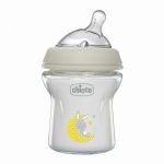 Biberon anticolici, Chicco, Natural Feeling, Plastic, Cu tetina Din silicon moale, Pentru hranire alternativa, Potrivit pentru nou-nascuti si sugari, Fara BPA, 150 ml, 0 luni+, Bej