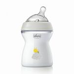 Biberon anticolici, Chicco, Natural Feeling, Plastic, Cu tetina Din silicon moale, Pentru hranire alternativa, Potrivit pentru nou-nascuti si sugari, Fara BPA, 250 ml, 2 luni+, Bej