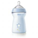Biberon anticolici, Chicco, Natural Feeling, Plastic, Cu tetina Din silicon moale, Pentru hranire alternativa, Potrivit pentru nou-nascuti si sugari, Fara BPA, 330 ml, 6 luni+, Albastru