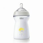 Biberon anticolici, Chicco, Natural Feeling, Plastic, Cu tetina Din silicon moale, Pentru hranire alternativa, Potrivit pentru nou-nascuti si sugari, Fara BPA, 330 ml, 6 luni+, Bej