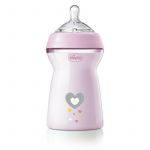 Biberon anticolici, Chicco, Natural Feeling, Plastic, Cu tetina Din silicon moale, Pentru hranire alternativa, Potrivit pentru nou-nascuti si sugari, Fara BPA, 330 ml, 6 luni+, Roz