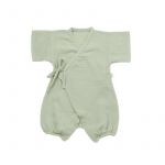 Salopeta petrecuta din muselina, BabyCosy, 100% bumbac organic, Verde (Marime: 3-6 Luni)