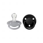 BIBS - Set 2 suzete De Lux Silicon, tetina rotunda, marime universala-Cloud/Black