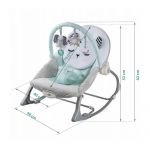 Balansoar multifunctional cu vibratii, panda, 3 jucarii, Nukido 705101, Mint