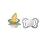 BIBS - Set 2 suzete Fosforescente Couture Glow Latex, tetina anatomica, 6 luni +