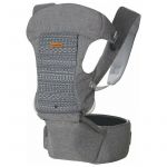 Marsupiu bebe, FreeON, Travel Mode, Cu scaunel 8 in 1, De la 3.5 kg pana la 15 kg, Grey