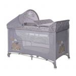 Patut pliabil, Moonlight Plus, 2 nivele cu accesorii, Grey Dream