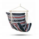 Scaun suspendat brazilian, Sofotel Rhodes, 95 x 130 cm, sarcina maxima 150 kg, Negru / Rosu / Albastru