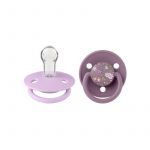 BIBS x LIBERTY - Set 2 suzete De Lux Chamomile Lawn Silicon, tetina rotunda, marime universala-Mauve/Violet Sky