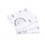 Set 3 scutece finet alb si model curcubee 80x80 cm