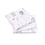 Set 3 scutece finet alb si model fetite 80x80 cm