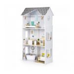 Casuta de papusi inalta din lemn cu mobilier, casuta lui Grace, Ecotoys 8210