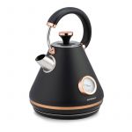 Fierbator electric, Berdsen, Cu termometru, Capacitate1.7L, 2200w, filtru Anti-Calcar, Baza Rotativa 360°, Comutator luminat, BD-701, Black