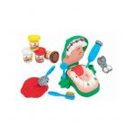 Plastilina Crocodil la dentist Globo Kidea, pentru copii, 4 x 56 g, diverse culori