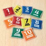 Saculeti boabe de fasole cu numere si buline set de 10