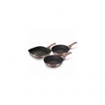 Set de tigai marmorate, 3 piese, din aluminiu forjat, I-Rose edition Metalic Line, Berlinger Haus, BH 6041