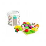 Set fructe din lemn Ecotoys 20 buc