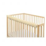 Aparatoare patut, Sensillo, Tip bumper, Pentru marginea superioara a patutului, Catifea, 116 cm, 0 luni+, Bej