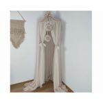 Baldachin suspendat din Tul, Koell, cu Suport metalic, pentru patut copii / loc de joaca, Beige