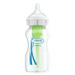 Biberon, Dr. Brown's, Options Plus, Anti-colici, Cu gat larg, PP, Fara BPA, Cu tetina nivel 1, 0-3 luni, 270 ml, Transparent