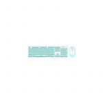 Set tastatura + mouse Wireless, Laptop, Desktop PC, Universal, turcoaz