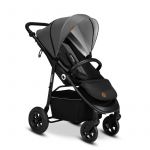 Carucior sport, Lionelo, Natt, De la nastere, Cu accesorii si capotina XXL reglabila, 0 - 22 kg, Conform cu standardele europene de securitate EN1888-1, EN1888-2, Gri, Resigilat